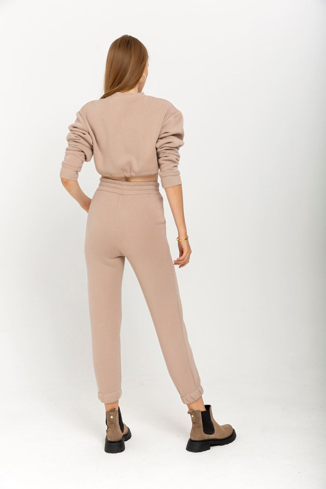 KKT Third Knit With Wool İnside Fabric Long Sleeve Hooded Women Sweatshirt - Chanterelle  - Stuttgart