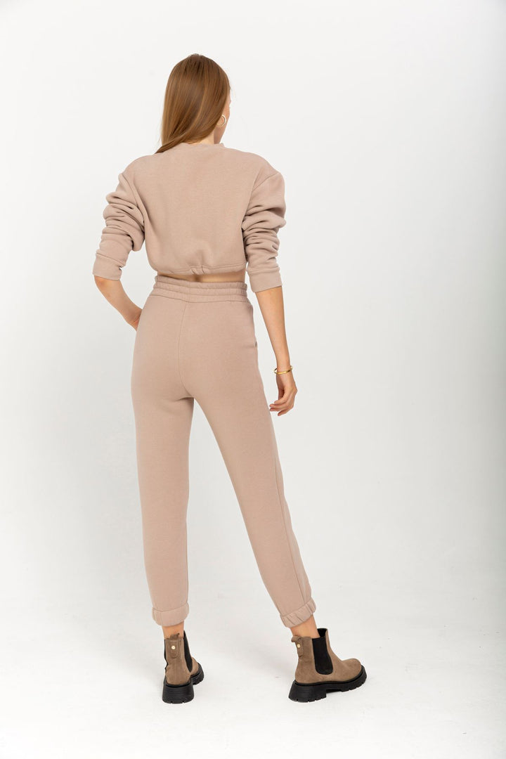 KKT Third Knit With Wool İnside Fabric Long Sleeve Hooded Women Sweatshirt - Chanterelle  - Stuttgart