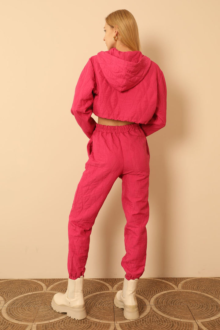 KKT Jakar Fabric Onion Pattern Women Sweatpants-Fuchia - Ciudad Hidalgo