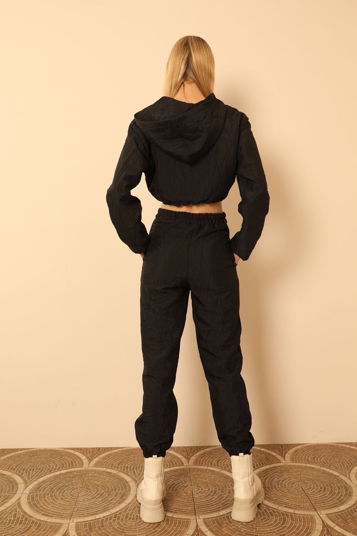 KKT Jakar Fabric Onion Pattern Women Sweatpants-Black - Toluca