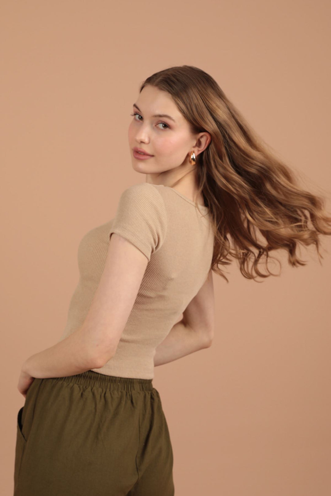 KKT Camisole Fabric Square Collar Women's Blouse-Beige - Ratingen