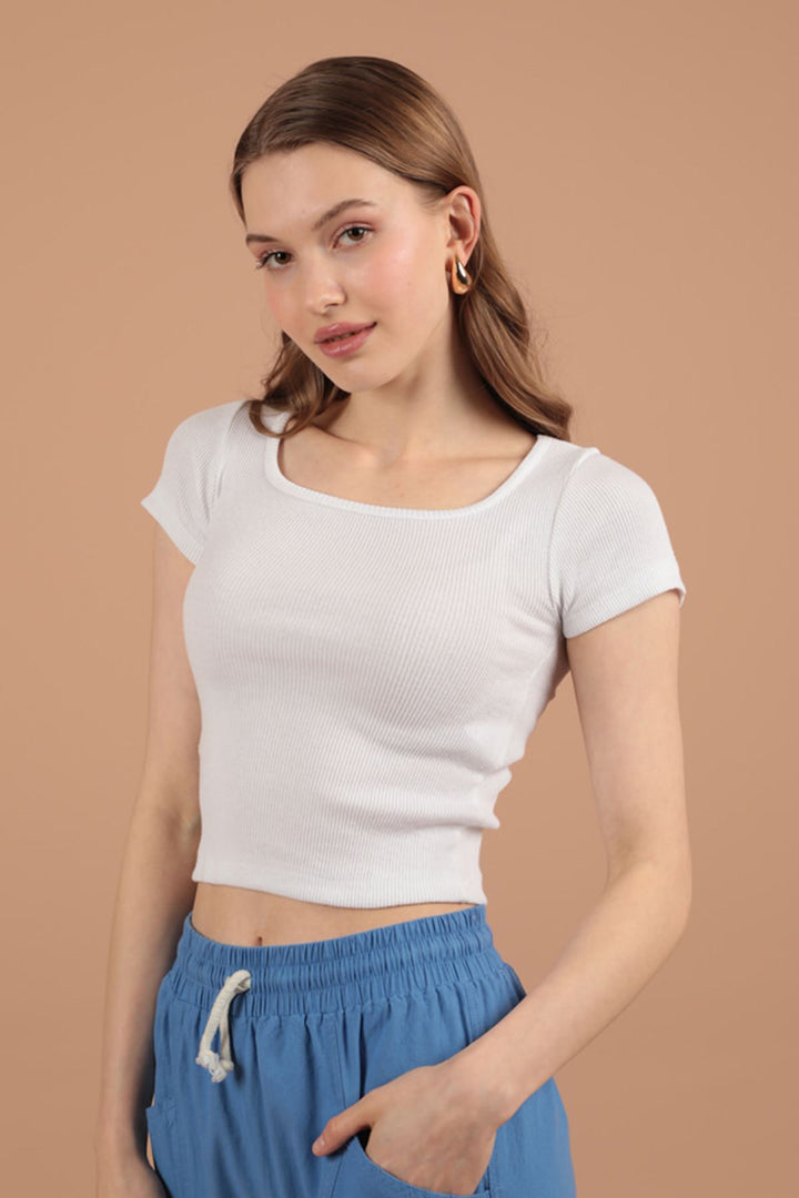 KKT Camisole Fabric Square Collar Women's Blouse-Ecru - Warner Robins