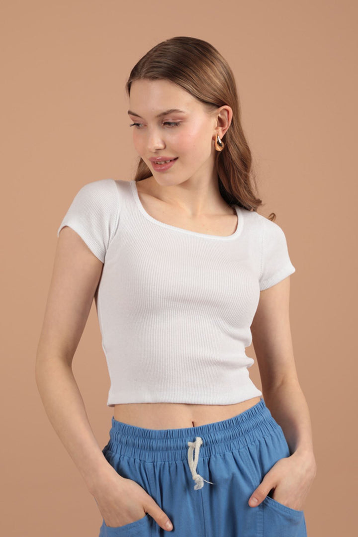 KKT Camisole Fabric Square Collar Women's Blouse-Ecru - Warner Robins