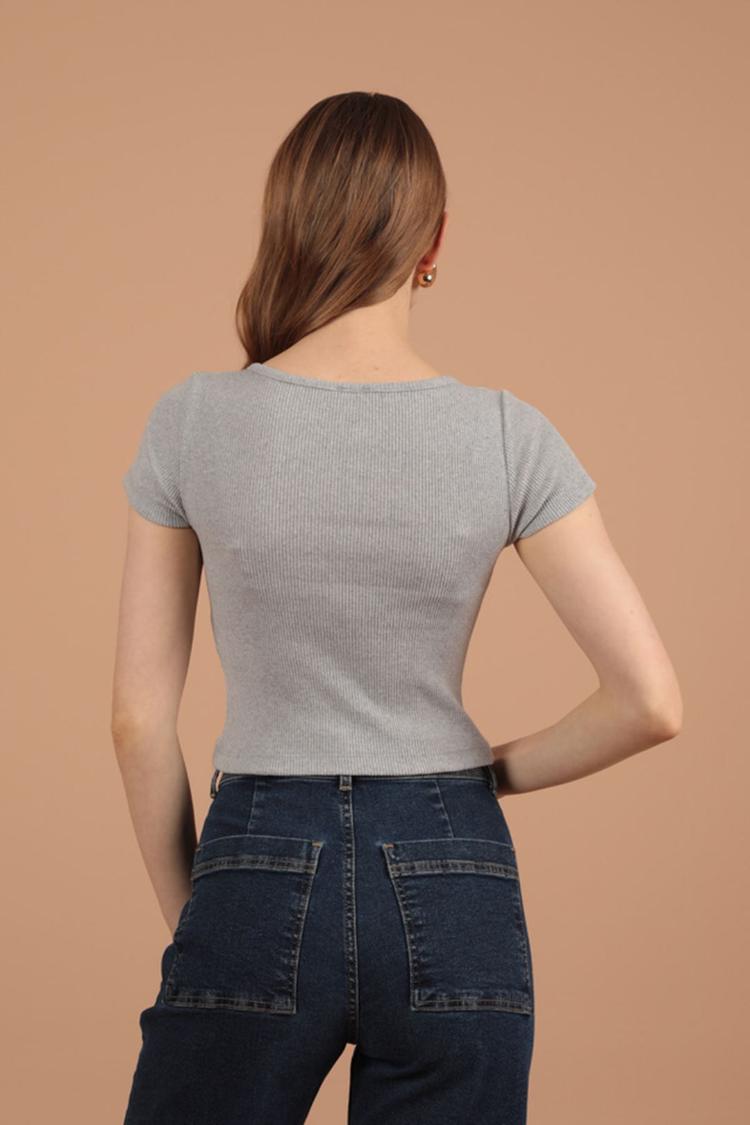 KKT Camisole Fabric Square Collar Women's Blouse-Grey - Lugo