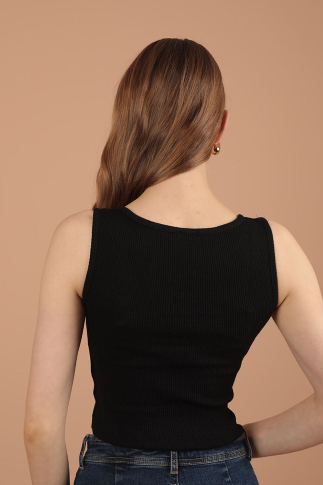 KKT Camisole Fabric Snap Fastener Women's Blouse-Black - Anderlecht