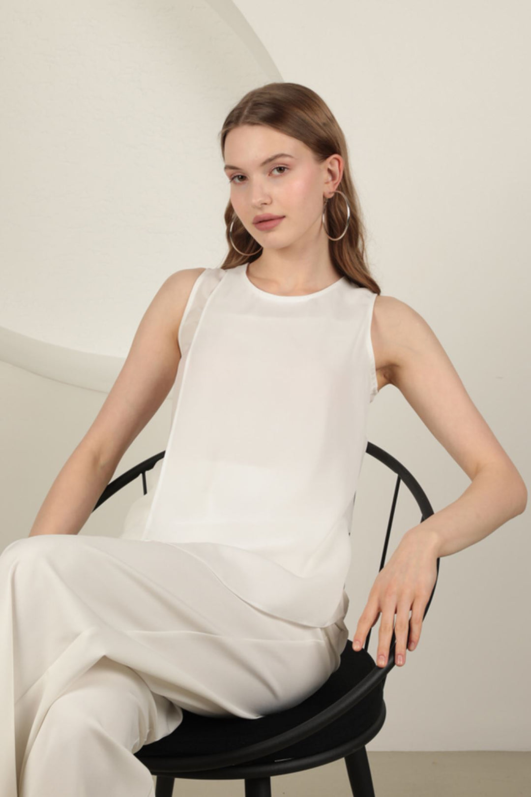 KKT Crepe Fabric Aller Women's Blouse-Ecru - Bletchley