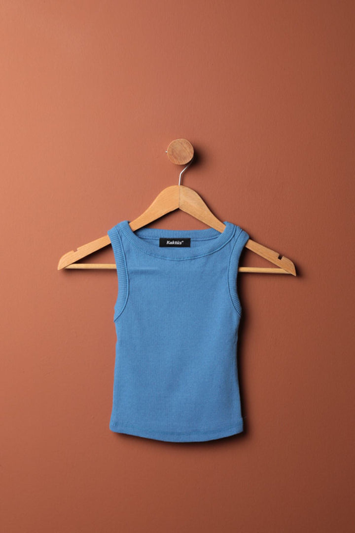 KKT Camisole Fabric Halter Neck Women's Blouse-İndigo - Woodlawn