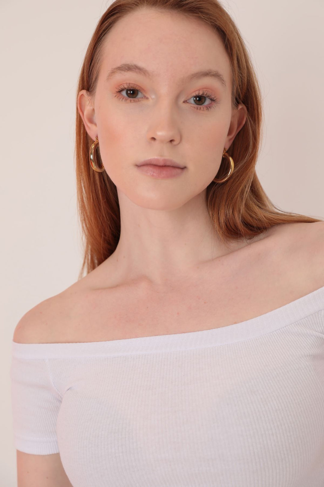 KKT Camisole Fabric Madonna Collar Women's Blouse-Ecru - Santiago Tianguistenco