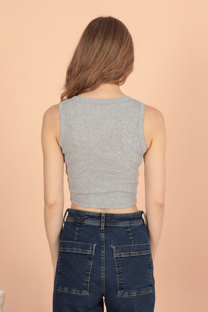 KKT Game Over Embroidered Women's Blouse-Grey - Whitney