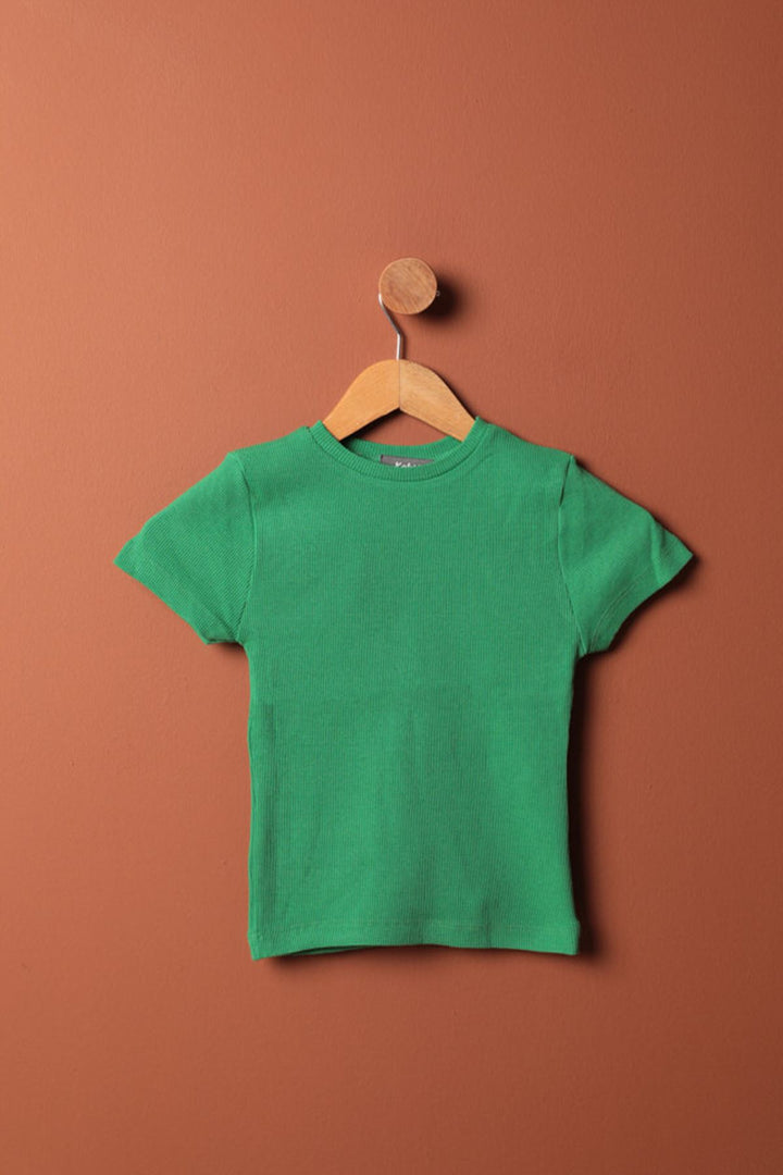 KKT Camisole Fabric Short Sleeve Basic Women's Blouse-Green - Lisbon