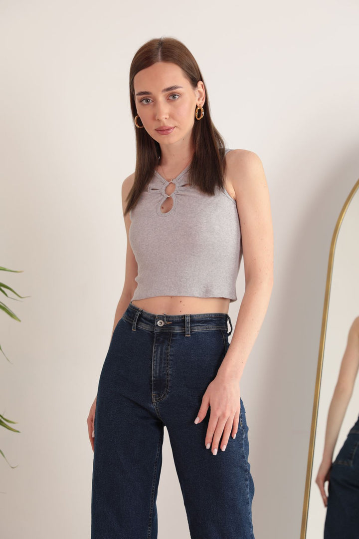 KKT Camisole Fabric Women's Blouse-Grey - Heusden