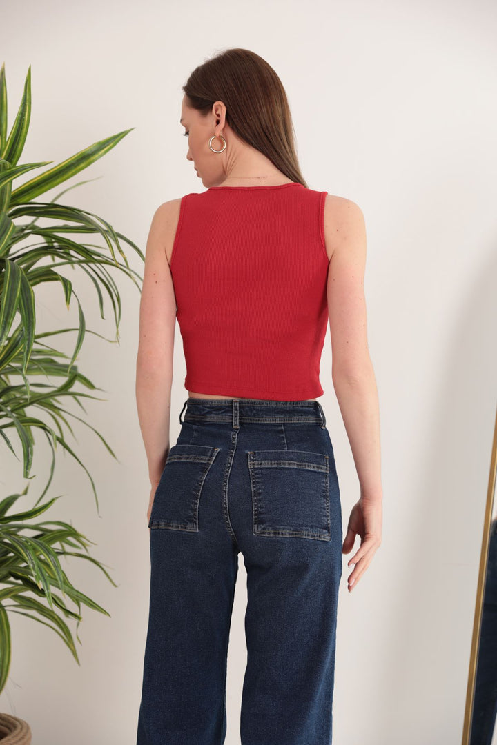 KKT Camisole Fabric Women's Blouse-Red - Lexington