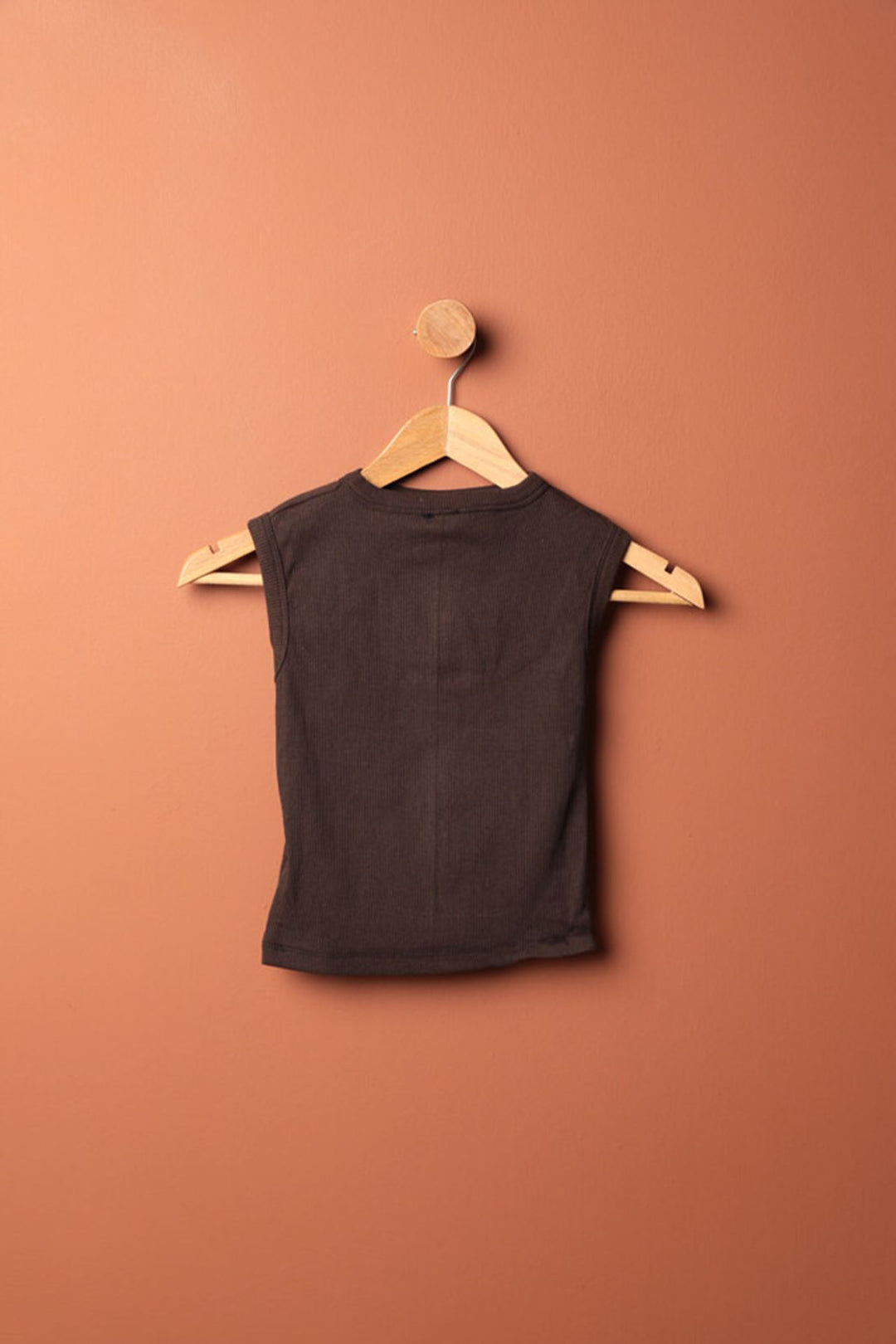 KKT Camisole Fabric Crew Neck Open Front Women's Blouse-Brown - Velbert