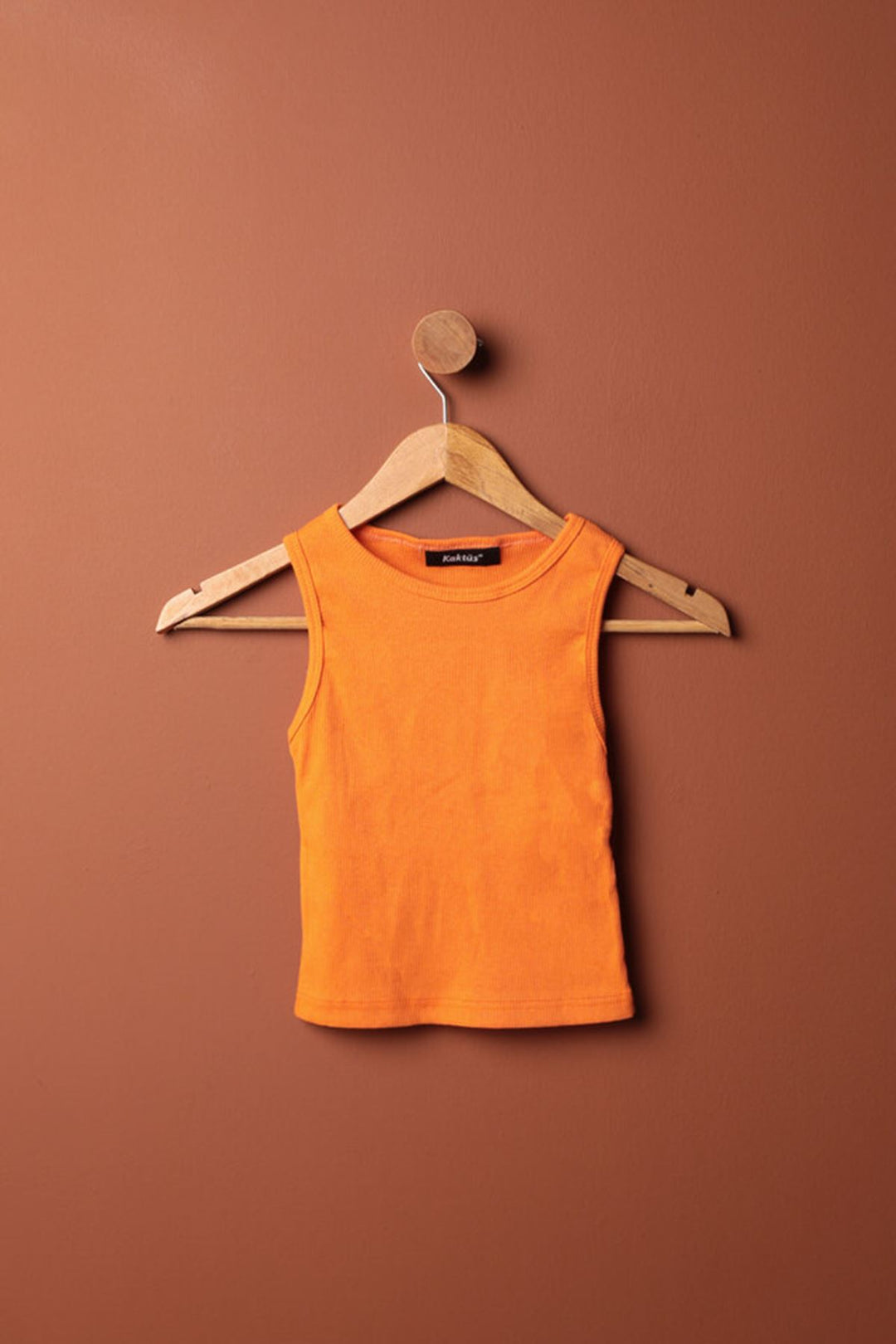 KKT Camisole Fabric Piping Crew Neck Sleeveless Women's Blouse-Orange - Veracruz