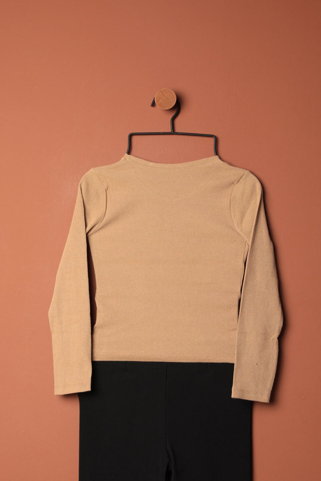 KKT Camisole Fabric Long Sleeve Women's Blouse-Beige - Bastia