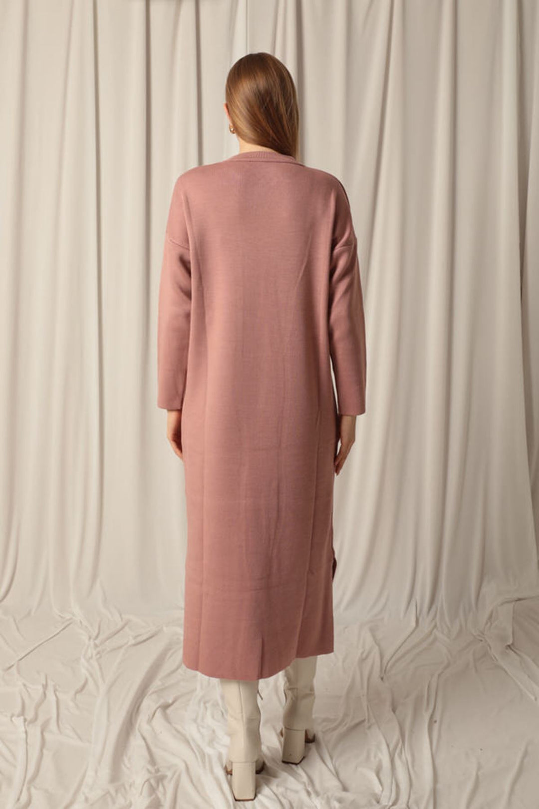 KKT Knit Fabric Turtleneck Rose Dress - Hallandale Beach
