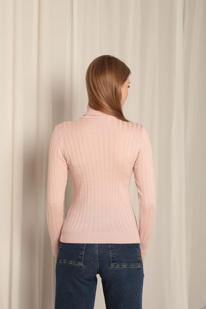 KKT Knitwear Fabric Turtleneck Women's Powder Blouse - Reus