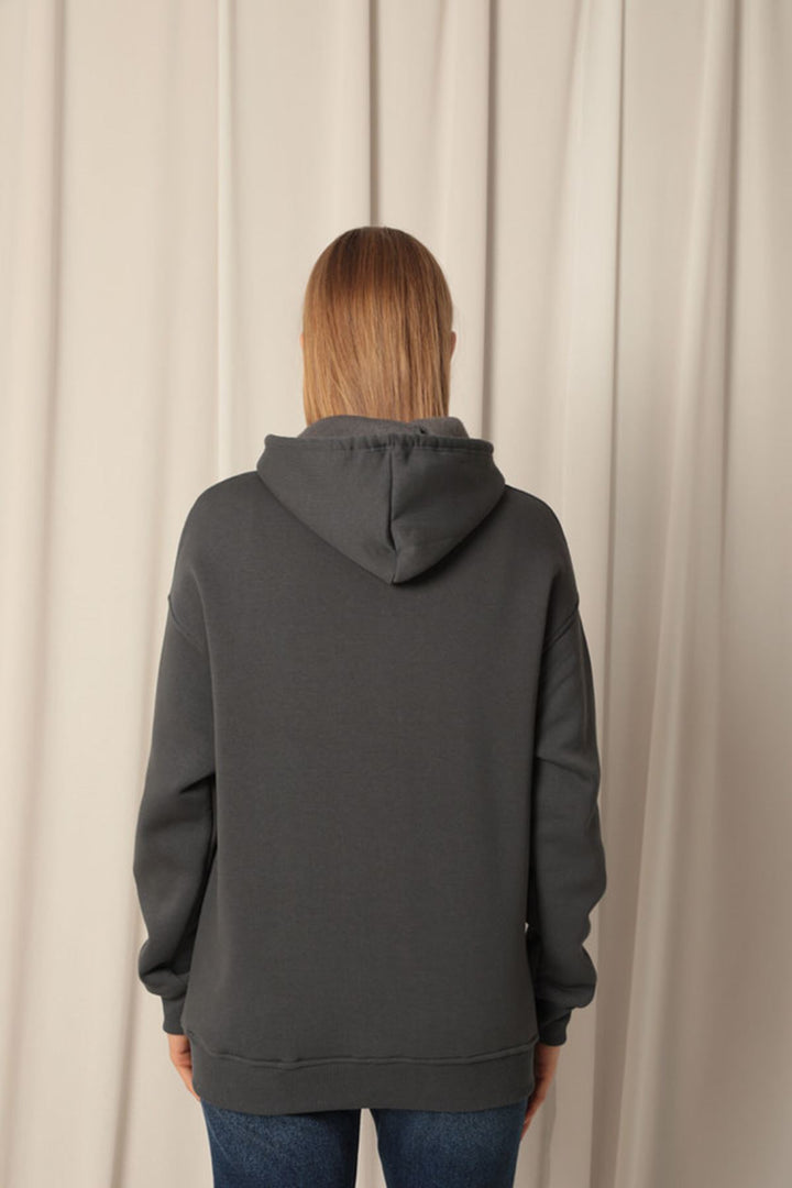 KKT Three Thread Kangaroo Pocket Women's Hooded Anthracite Sweat - Morgan Hill