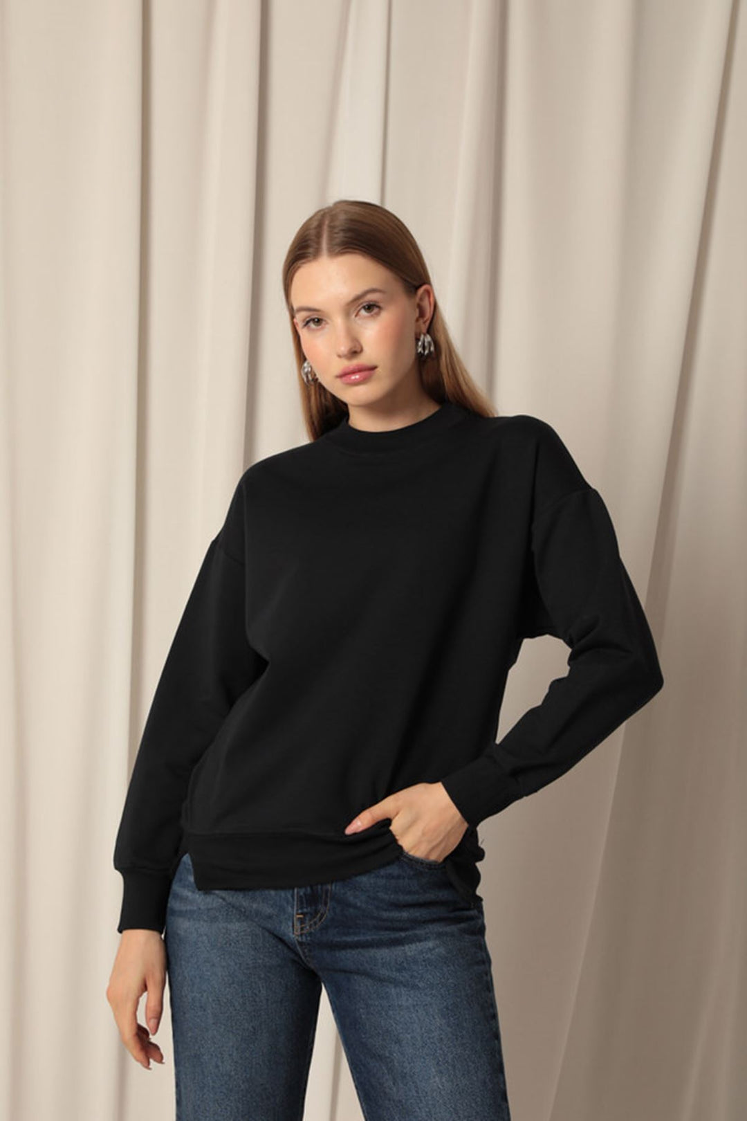 KKT Double Yarn Fabric Women's Navy Blue Sweat - Mislata