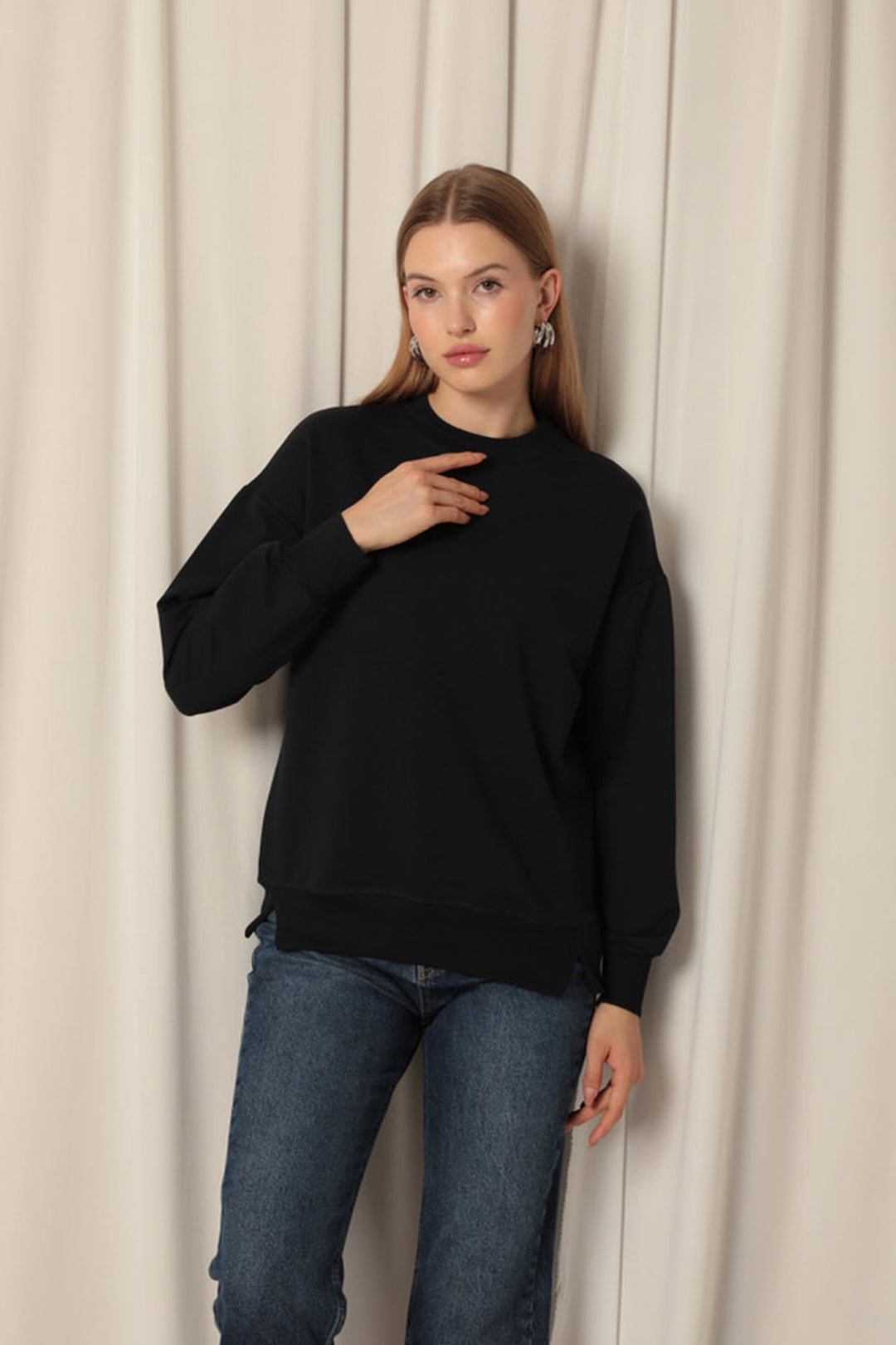 KKT Double Yarn Fabric Women's Navy Blue Sweat - Mislata