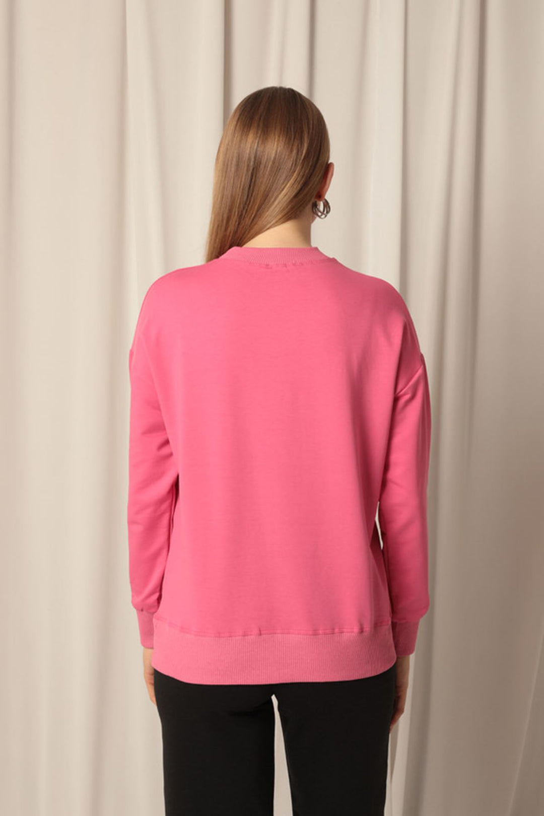 KKT Double Yarn Fabric Women's Pink Sweat - Sevran
