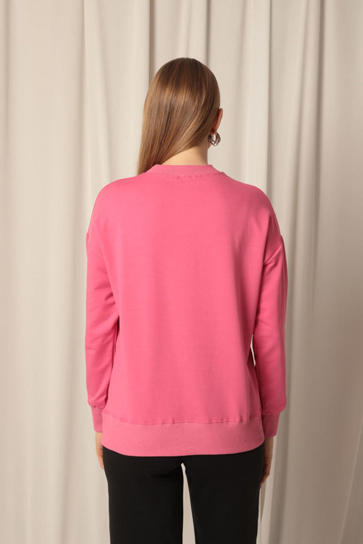 KKT Double Yarn Fabric Women's Pink Sweat - Sevran