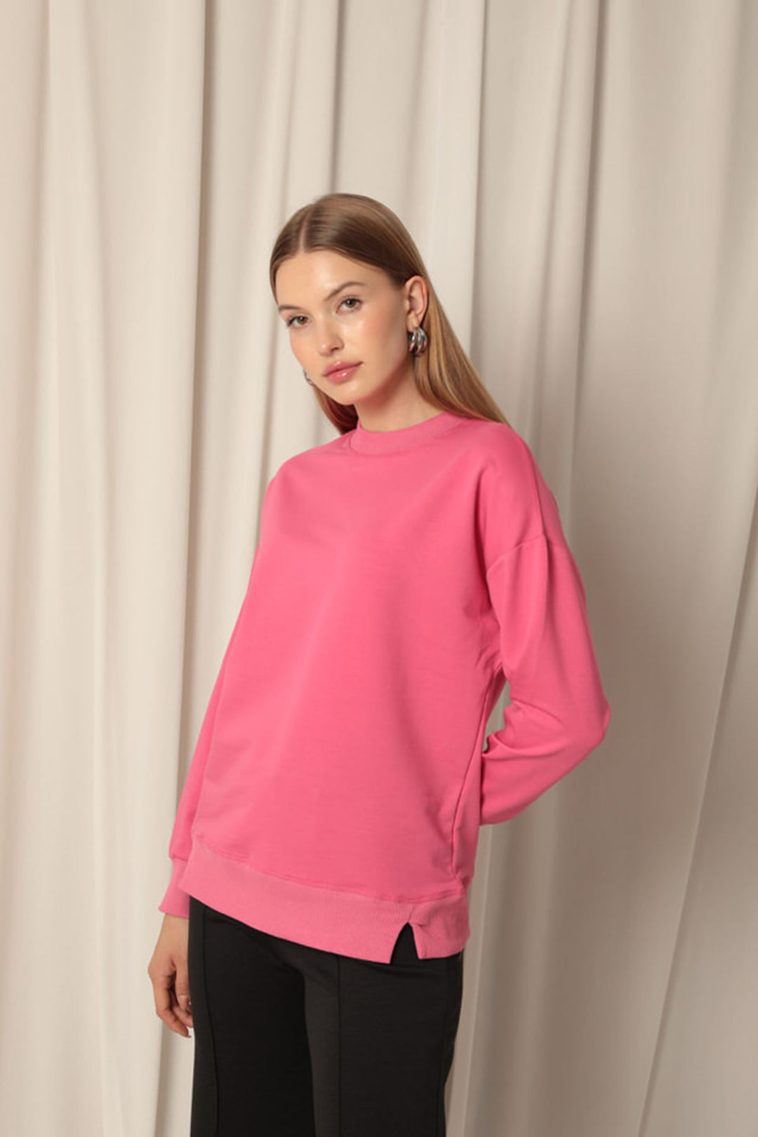 KKT Double Yarn Fabric Women's Pink Sweat - Sevran