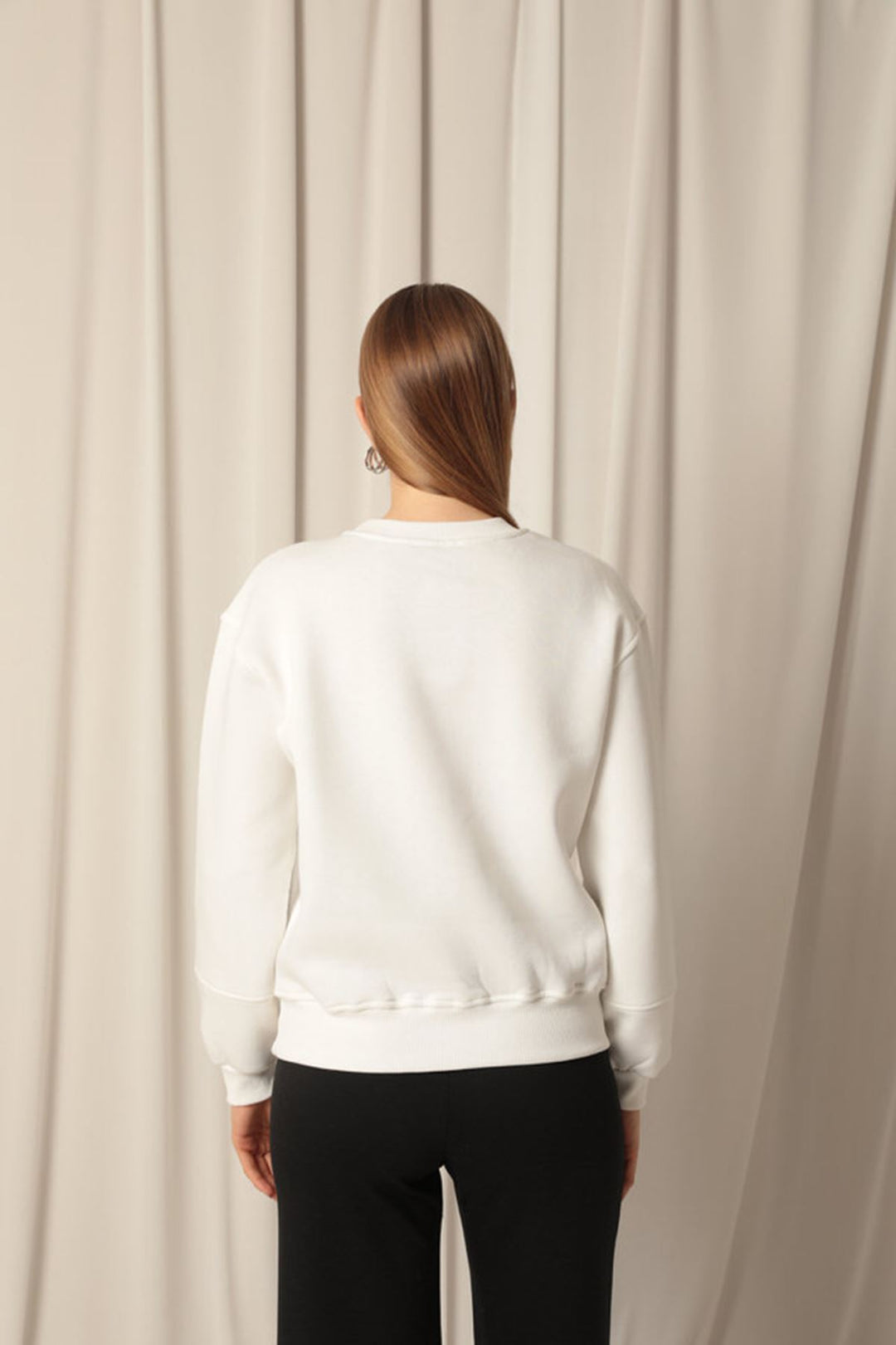 KKT Three Thread Fabric Zero Collar Women's Ecru Sweat - Teaneck