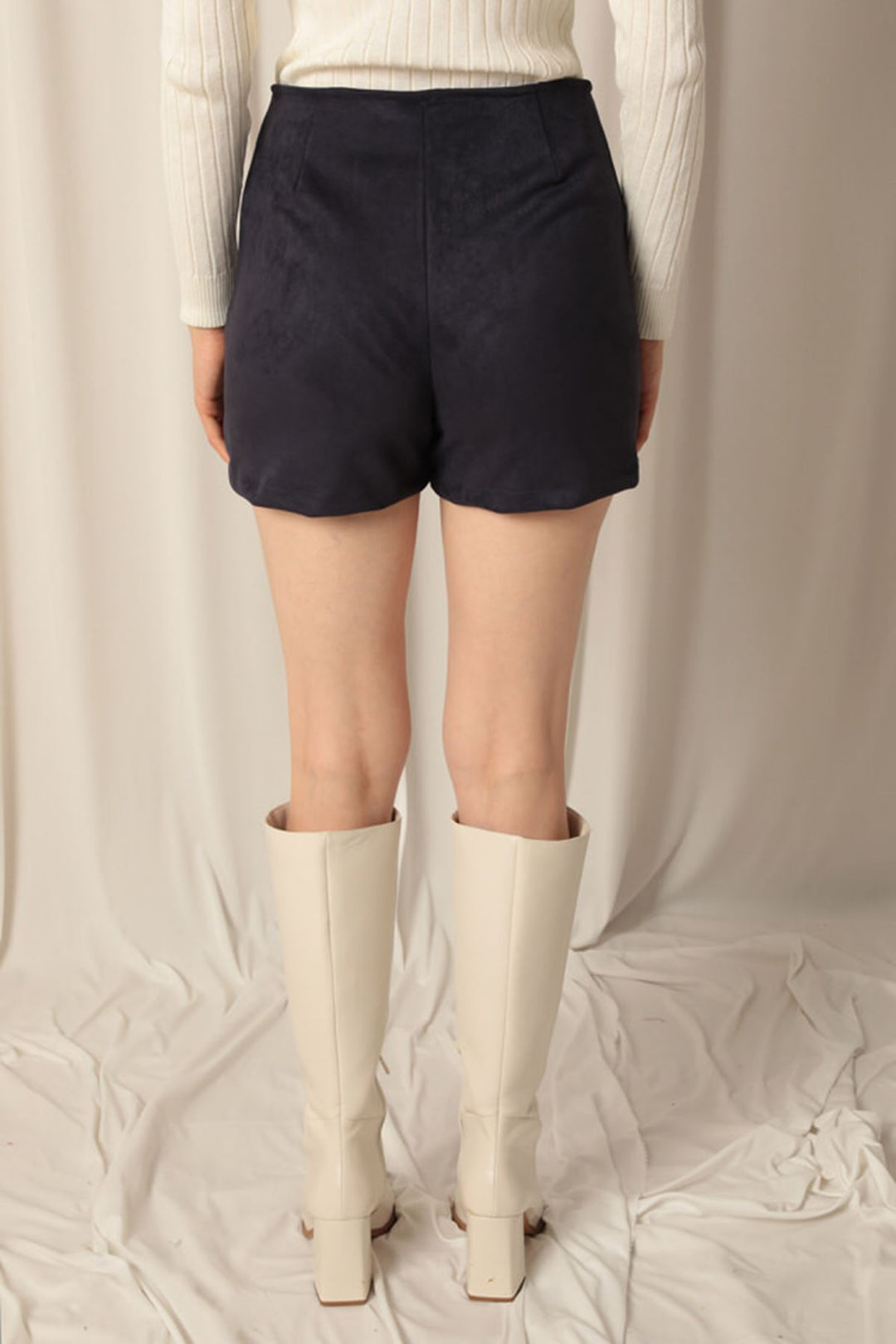KKT Suede Fabric Navy Blue Shorts Skirt - Cleveland Heights
