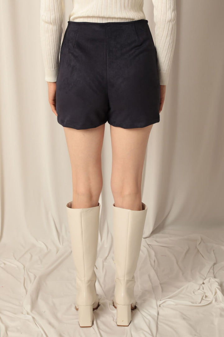 KKT Suede Fabric Navy Blue Shorts Skirt - Cleveland Heights