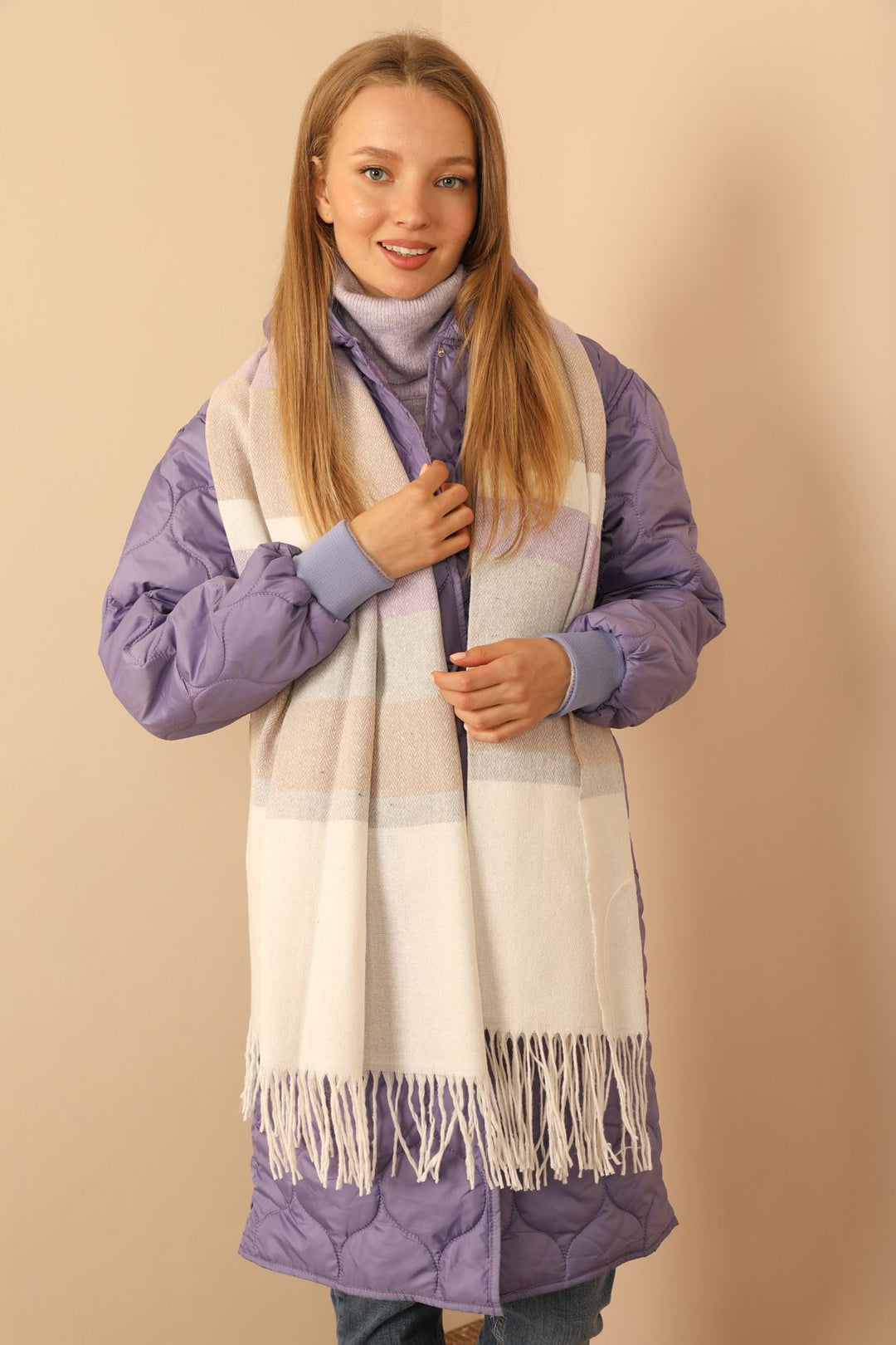 KKT Soft Textured Women's Lilac Shoulder Shawl Scarf - Spalding