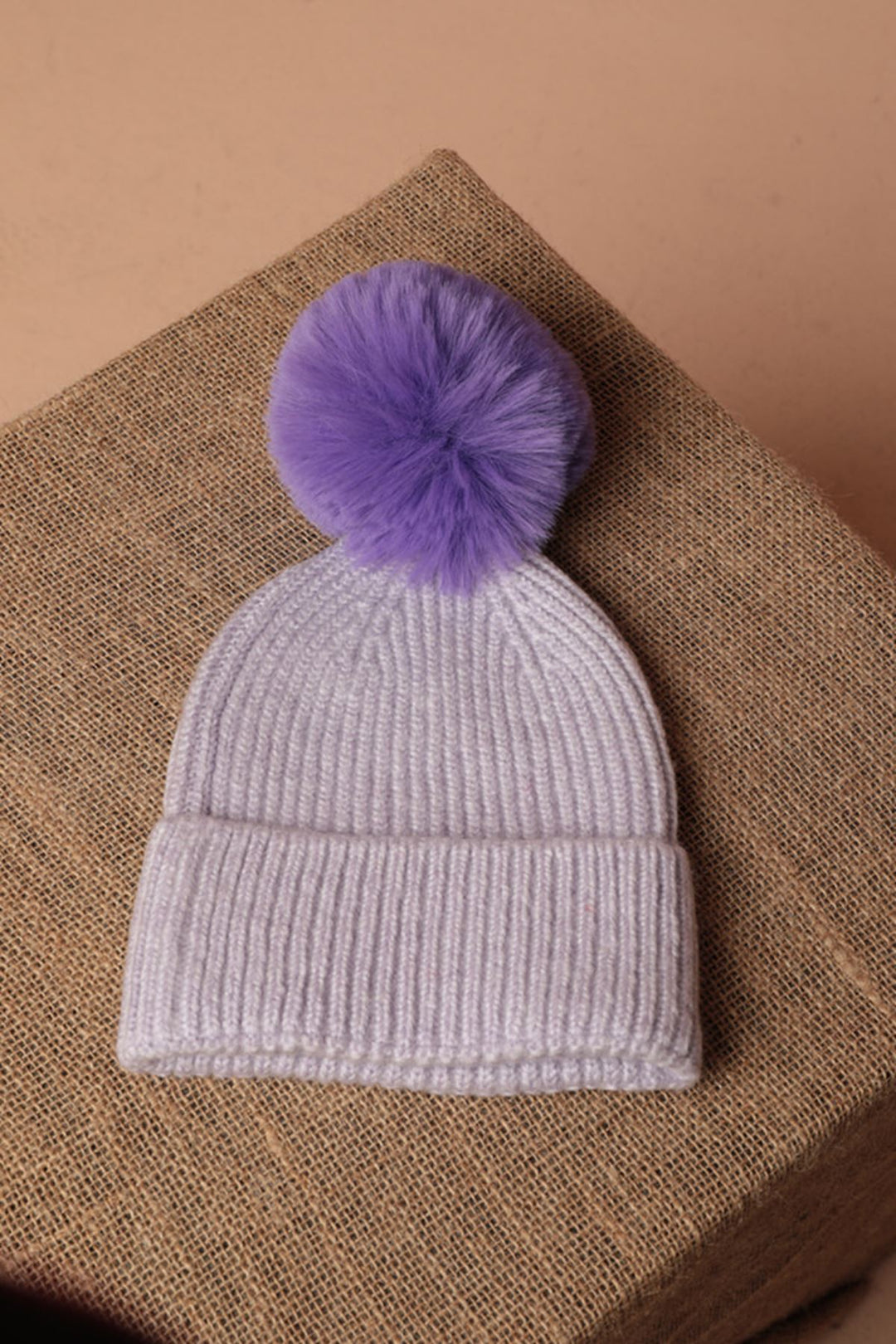 KKT Women's Lilac Beanie with Pompoms - Avondale