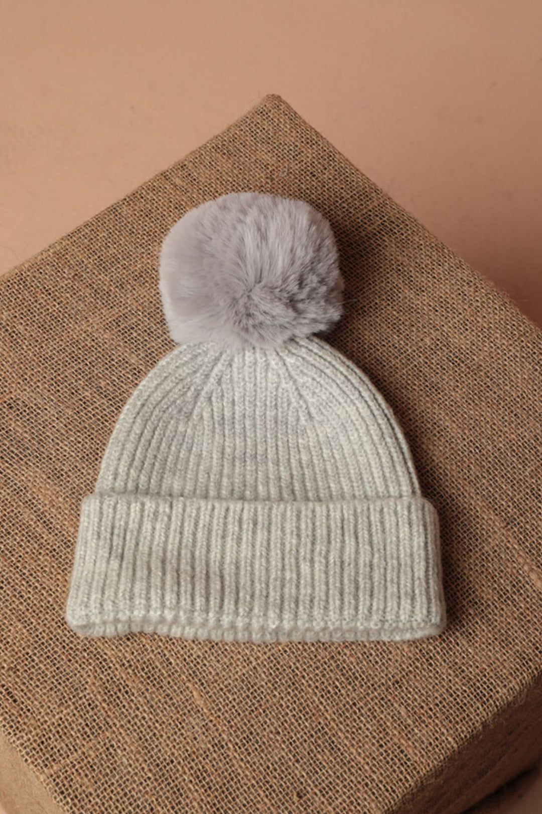 KKT Pompom Women's Light Grey Beret - Bangor