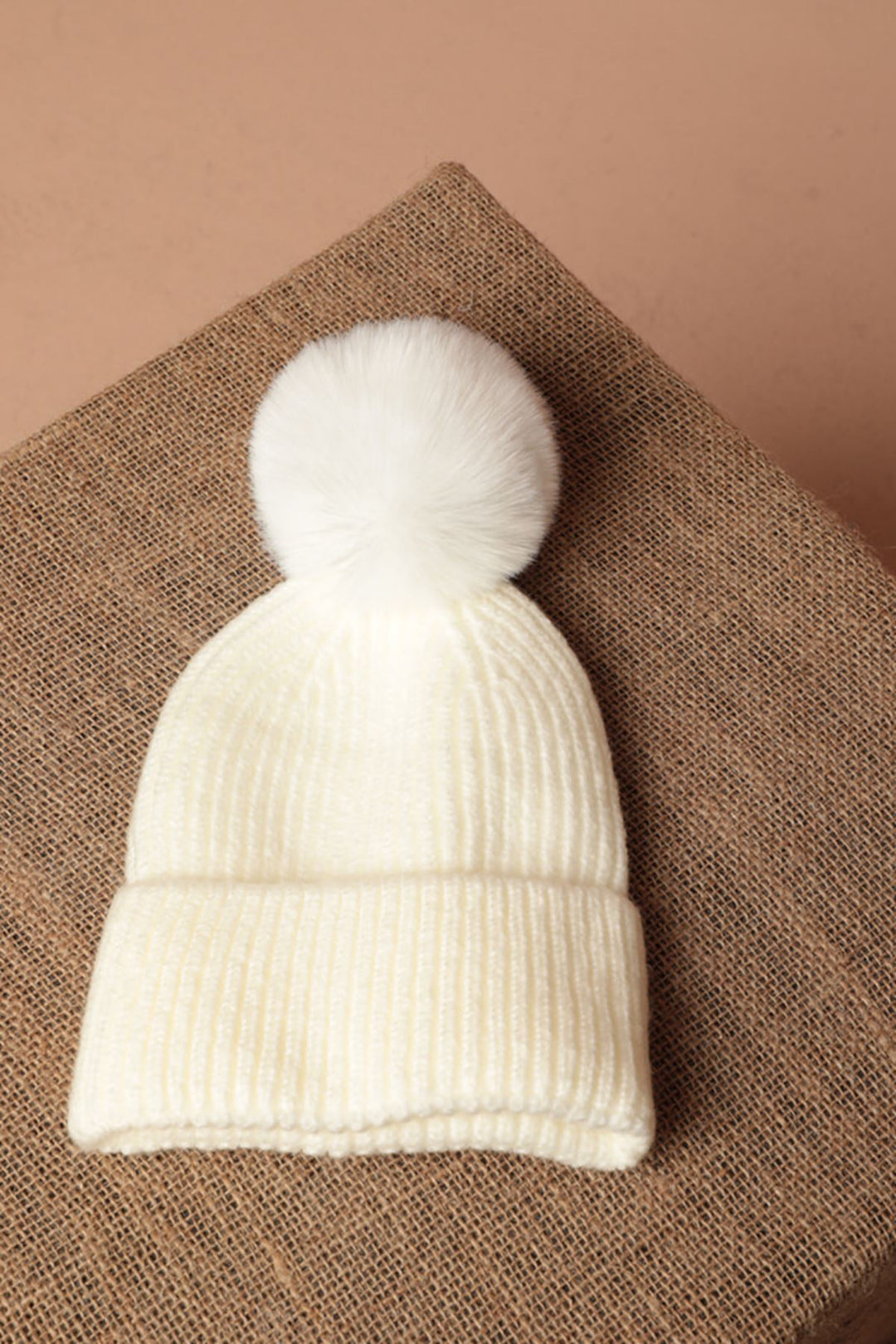KKT Women's Ecru Beanie with Pompom - Myrtle Beach