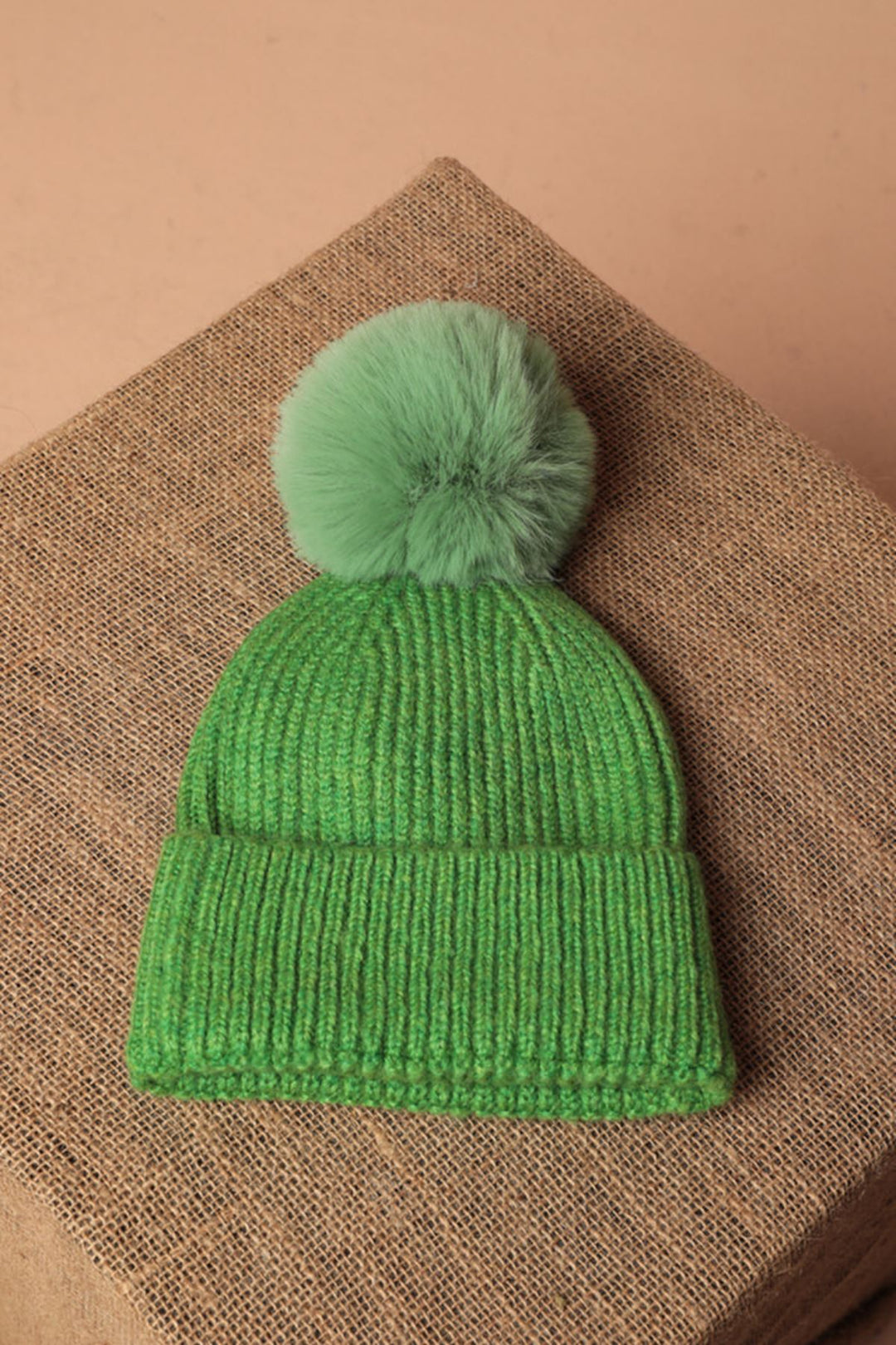 KKT Women's Green Beret with Pompom - Santa Clara