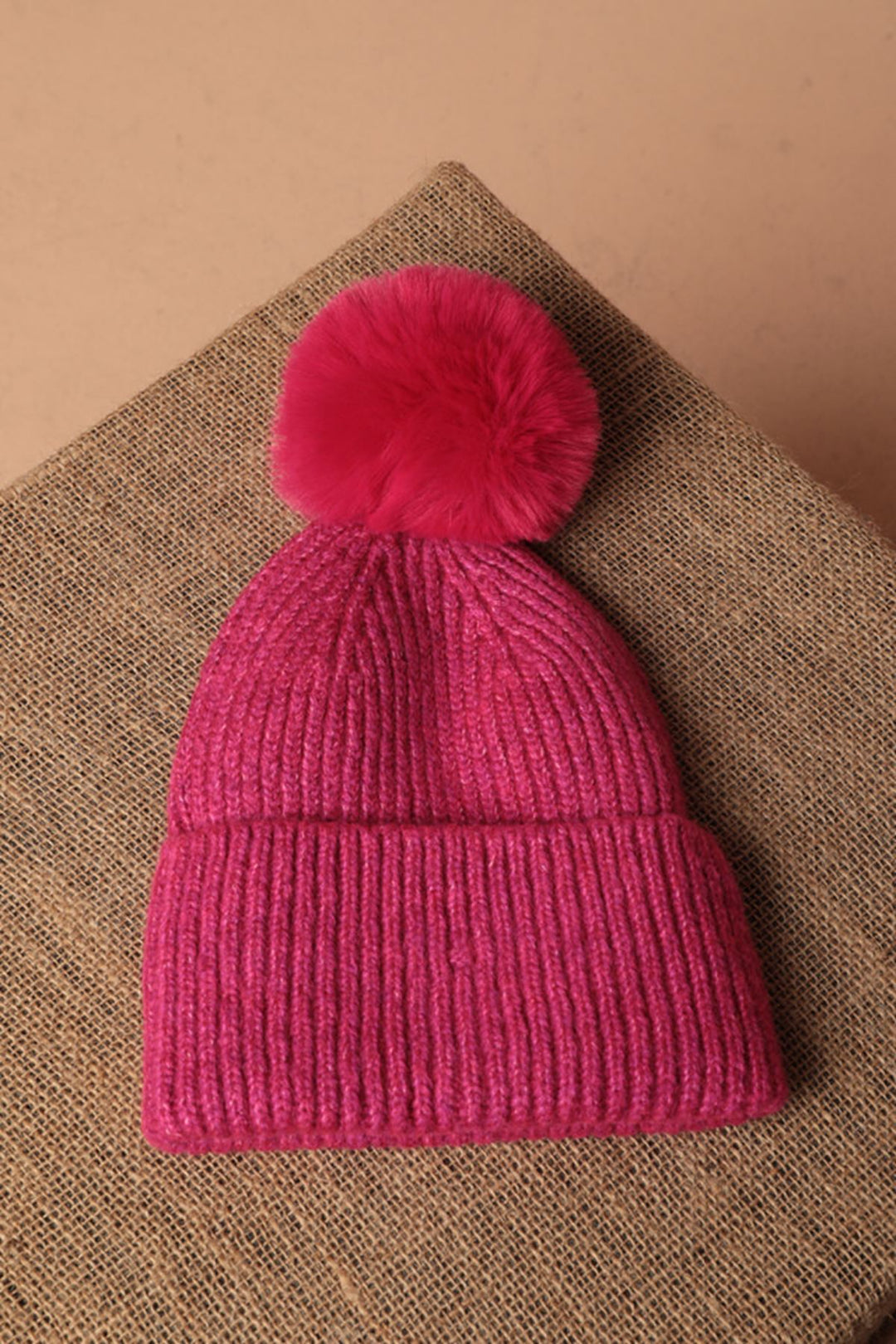 KKT Pompom Women's Fuchsia Beret - Cantù