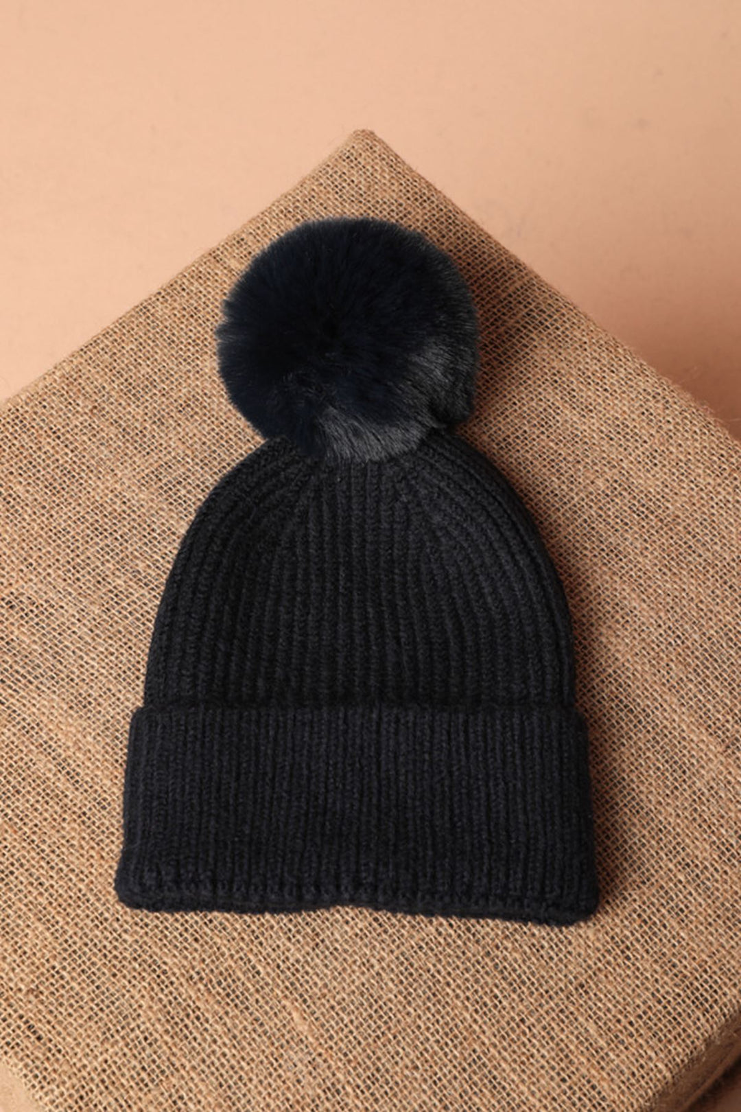 KKT Women's Navy Blue Beanie with Pompom - Euskirchen