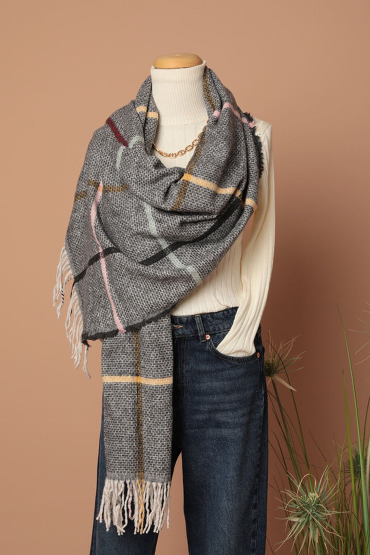 KKT Soft Texture Women's Anthracite Shoulder Shawl Scarf - Maidenhead