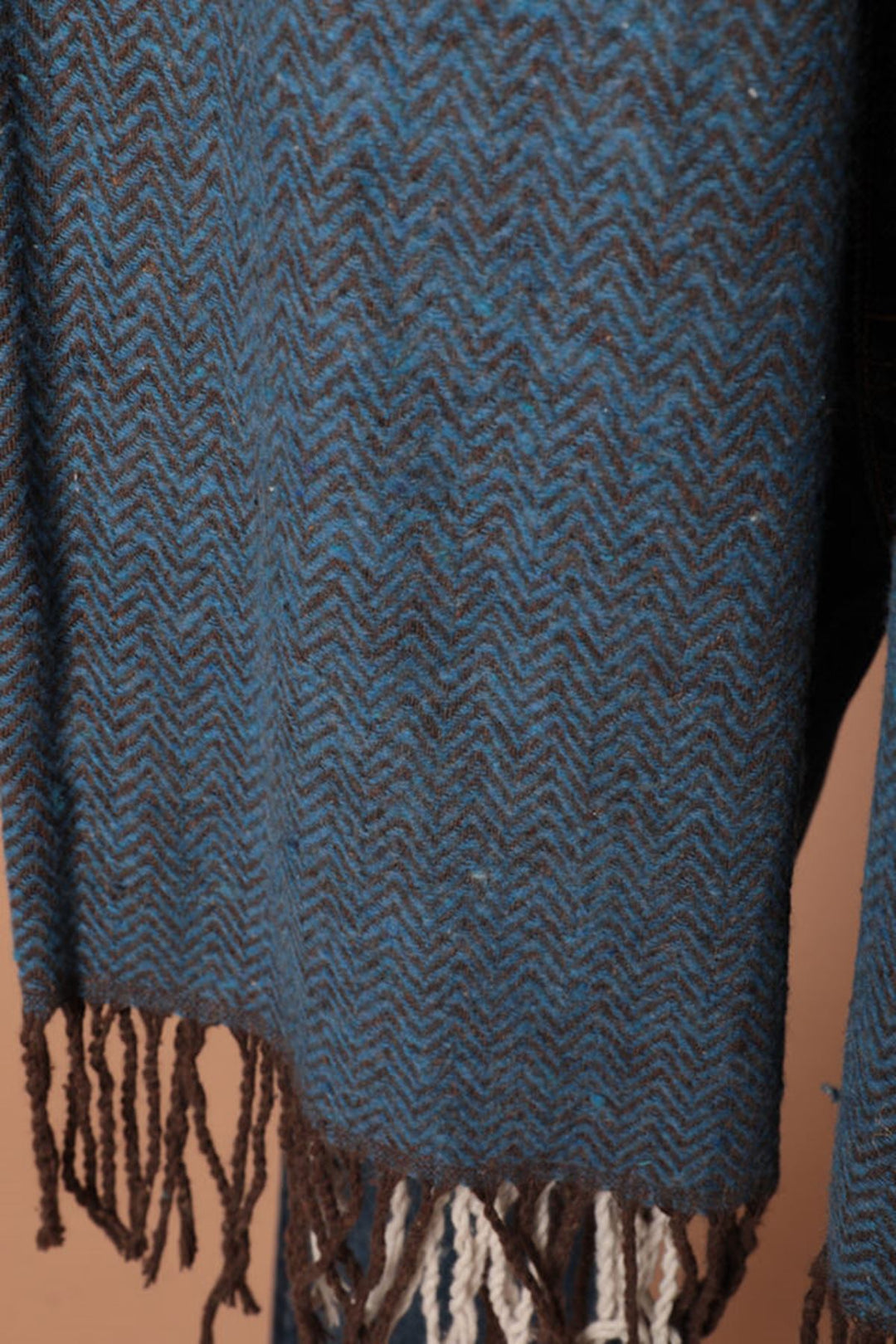 KKT Soft Textured Herringbone Patterned Women's Saxe Shoulder Shawl Scarf - Accrington