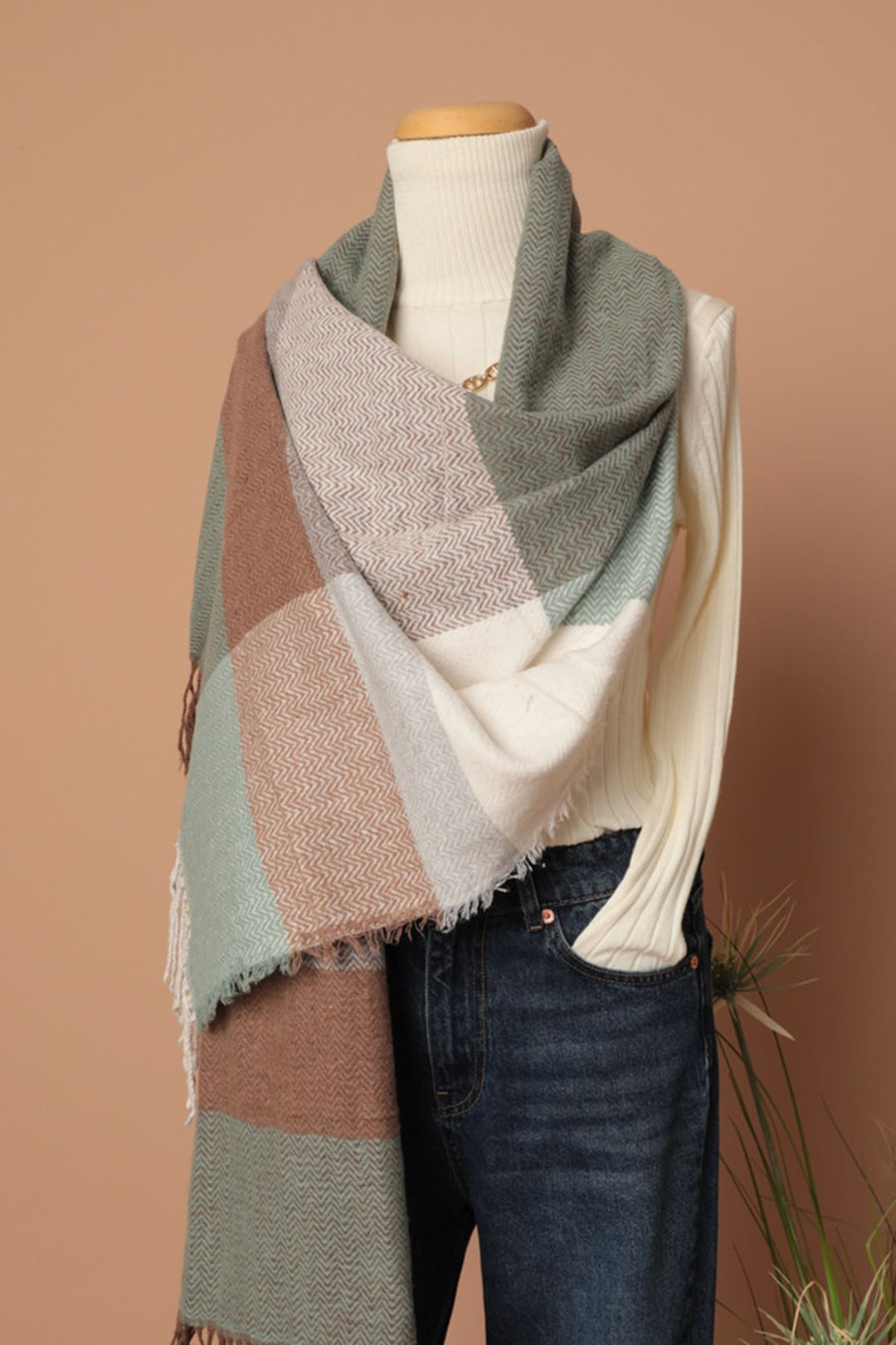 KKT Soft Texture Women's Mint Shoulder Shawl Scarf - Anaheim
