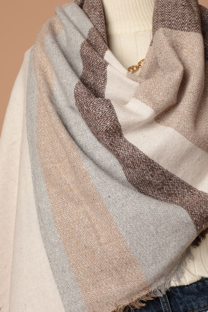 KKT Soft Textured Women's Brown Shoulder Shawl Scarf - Barreiro
