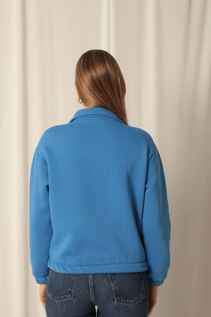 KKT Three Thread Fabric Hello Printed Women's Blue Sweat - Coachella