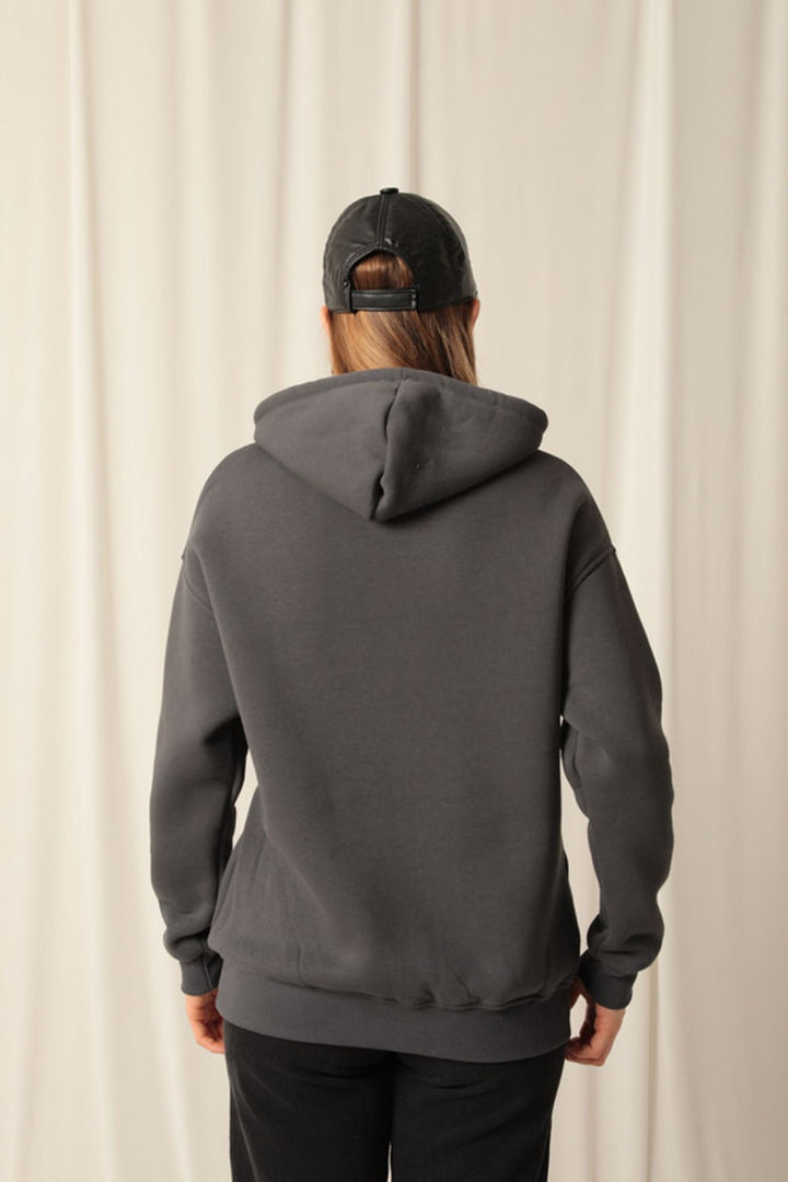KKT Three Thread Star Printed Hooded Women's Anthracite Sweat - Oakland Park