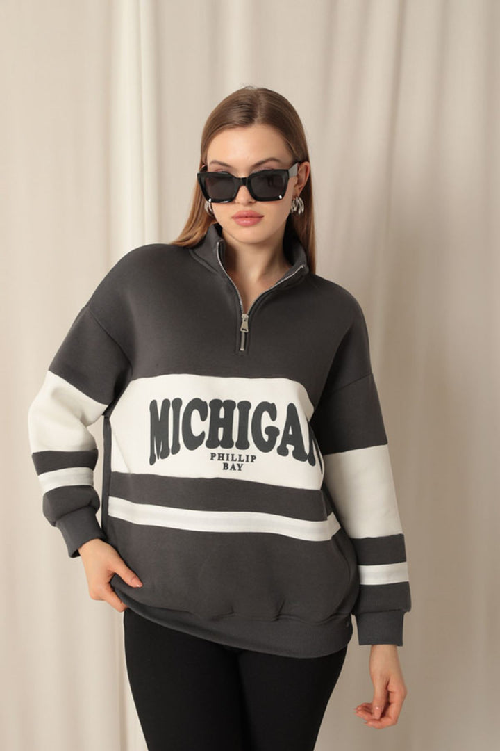 KKT Zippered Women's Anthracite Sweat - Villejuif