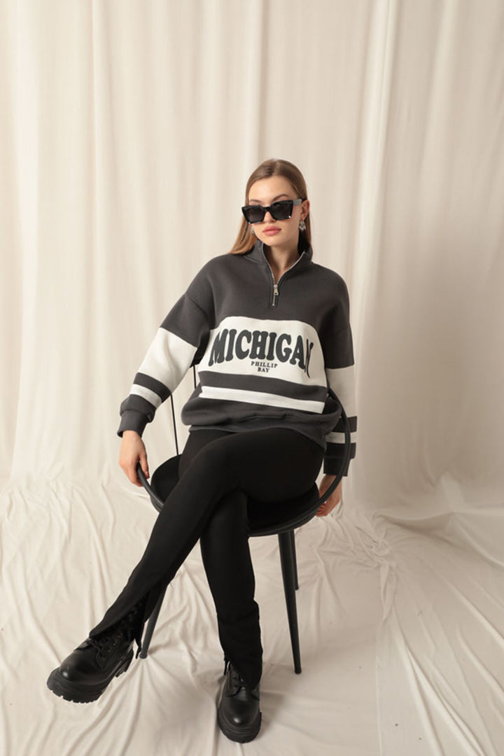 KKT Zippered Women's Anthracite Sweat - Villejuif