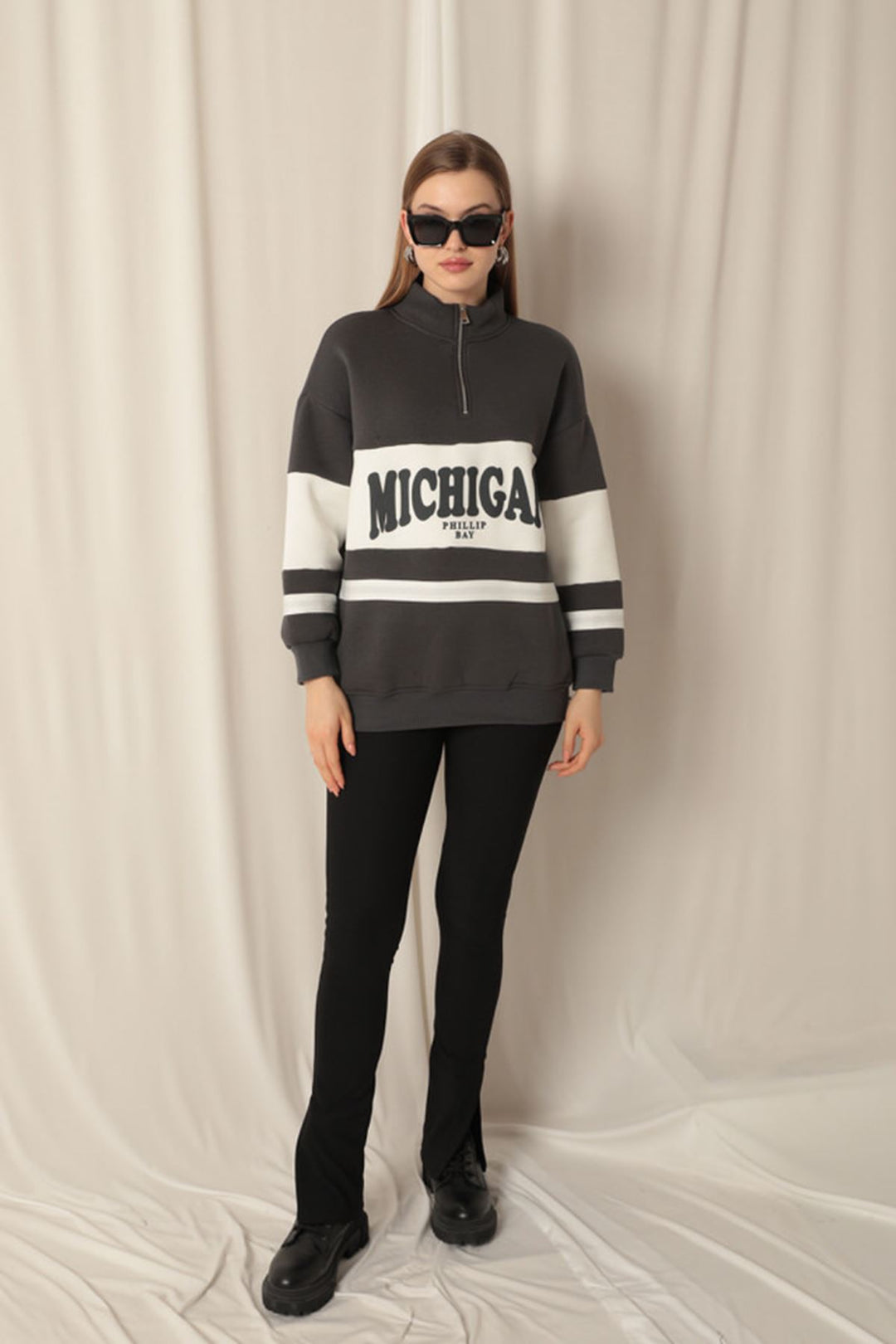 KKT Zippered Women's Anthracite Sweat - Villejuif