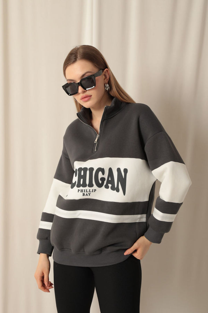 KKT Zippered Women's Anthracite Sweat - Villejuif