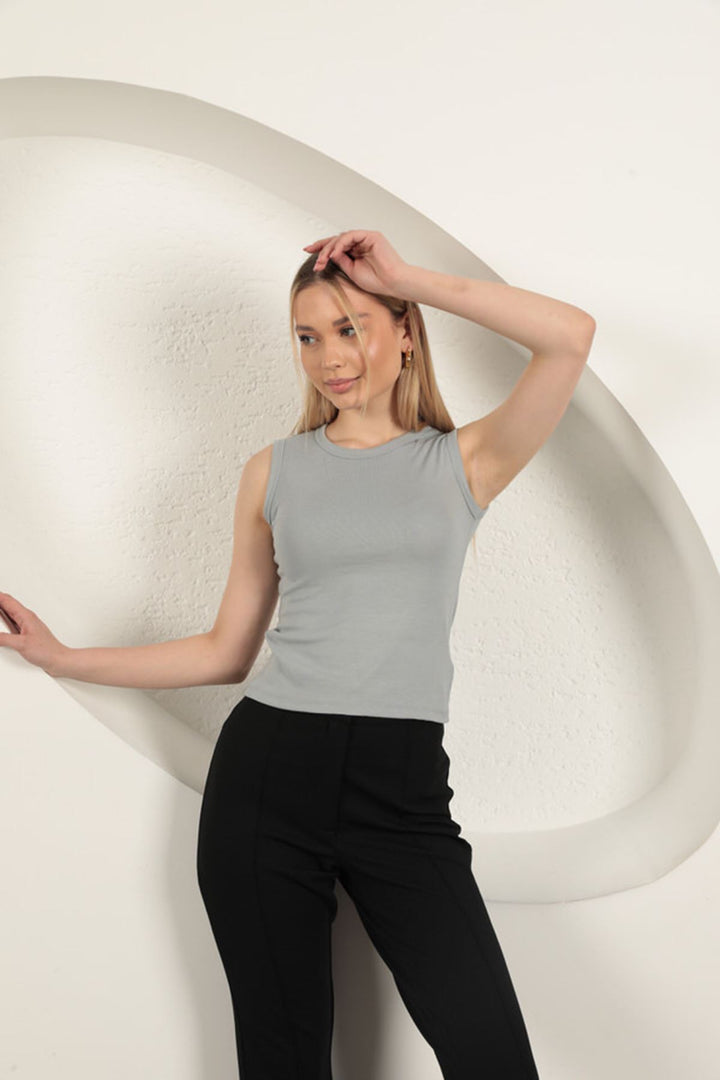 KKT Çilek Viscose Fabric Basic Blouse-Grey - Sankt Pölten