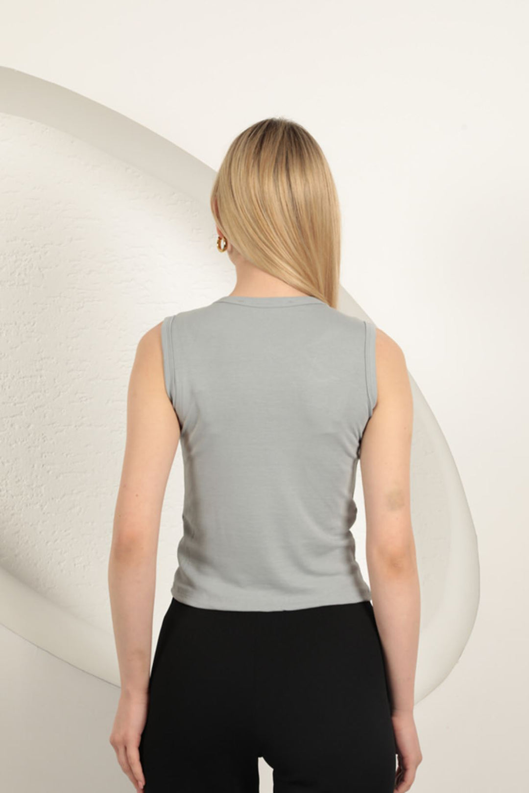 KKT Çilek Viscose Fabric Basic Blouse-Grey - Sankt Pölten