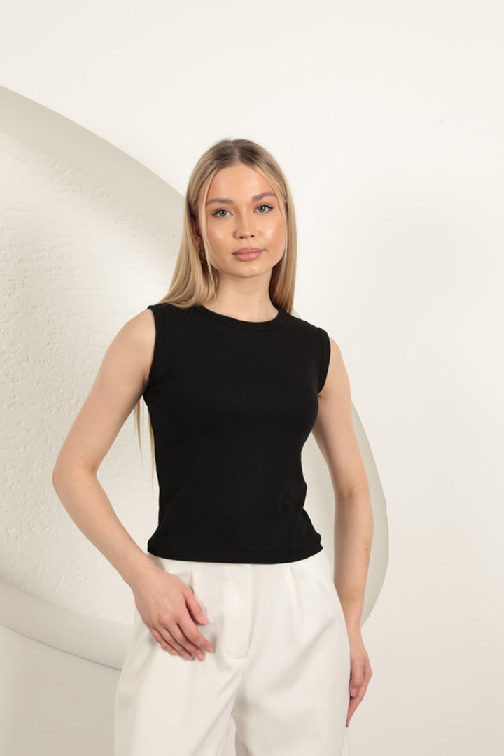 KKT Çilek Viscose Fabric Basic Blouse-Black - Amadora